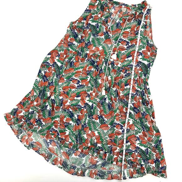 LOFT Beach Short Floral Dress Swim Lightweight Coverup Rayon Size M - Picture 4 of 7